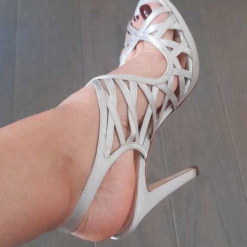 Nine West silver sandals used, 10 cm heel