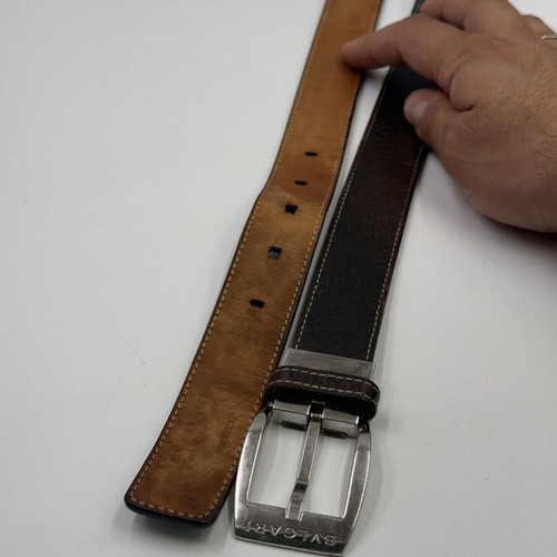 Bvlgari leather belt small size used, dark brown, 95 cm