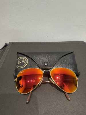 RayBan Aviators sunglasses used, orange lenses with gold frame