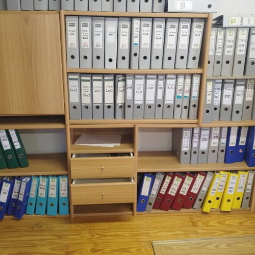 Bookcase used with triple cabinet and shelves