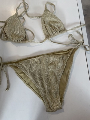 Σετ μαγιό Lurex, χρυσαφί, μέγεθος S/M