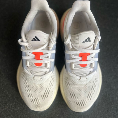 Adidas white athletic shoes used, size 38