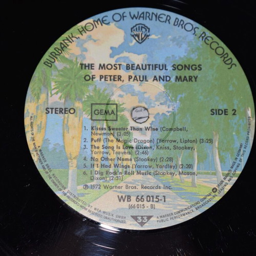 Peter Paul and Mary The Most Beautiful Songs Of Peter, Paul And Mary LP used, folk