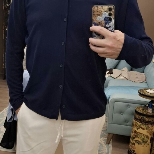 Zara dark blue cotton shirt or cardigan XL like new