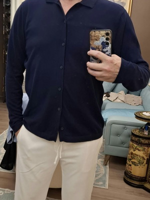 Zara dark blue cotton shirt or cardigan XL like new