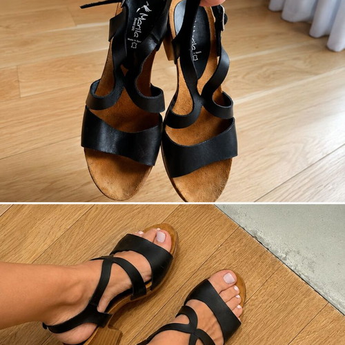 Marila Sweet Life sandals like new, black leather, size 37