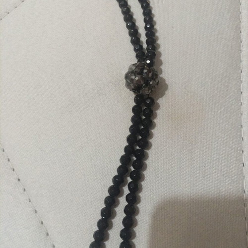 Necklace with black beads, 50 cm