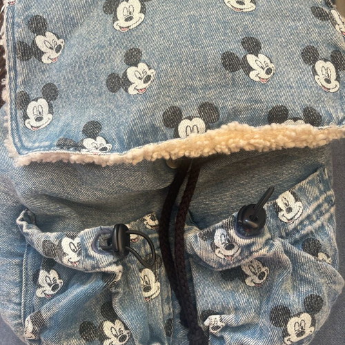 Mickey Mouse backpack new, denim with fur, Disney