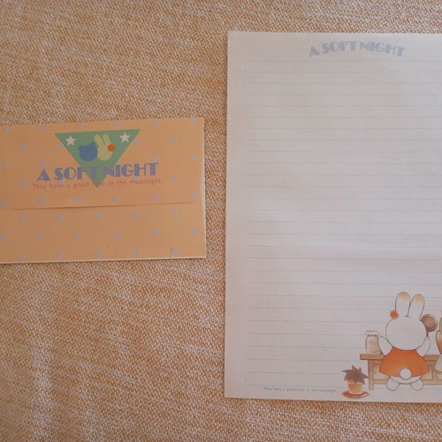 Vintage "A Soft Night" letter set used