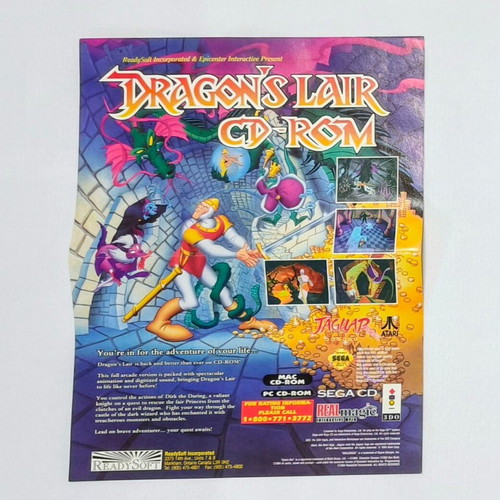 Dragons Lair Poster A4 used in excellent condition