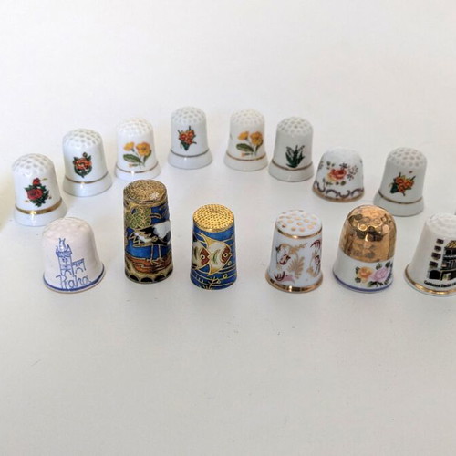 Thimble collection used, 16 pieces