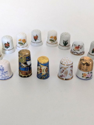 Thimble collection used, 16 pieces