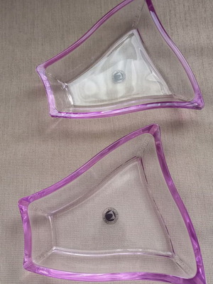 Walther glass bowl set new in violet shade