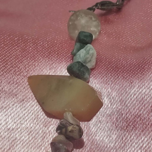 Handmade necklace with mineral stones used, length 48 cm