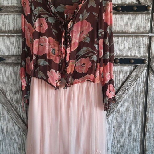Printed chiffon shirt like new, size M 38 10