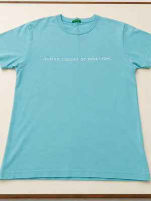 Benetton children's t-shirt used, turquoise, age 10