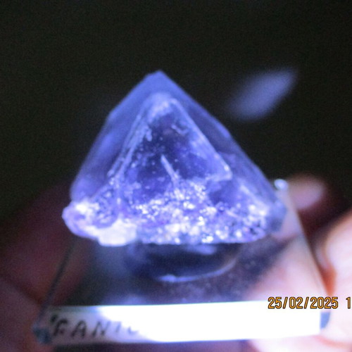 Purple Fantom Fluorite mineral new, double crystallization, size 3 cm