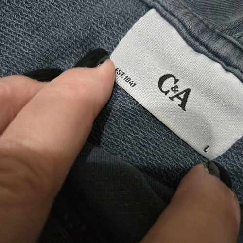 Men's c&a sweatshirt used, size large, blue/gray with fading
