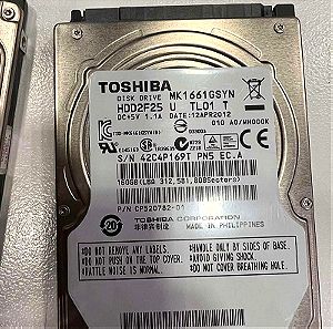 Toshiba MK1661GSYN - 160GB 7.2K RPM SATA 9.5mm 2.5"