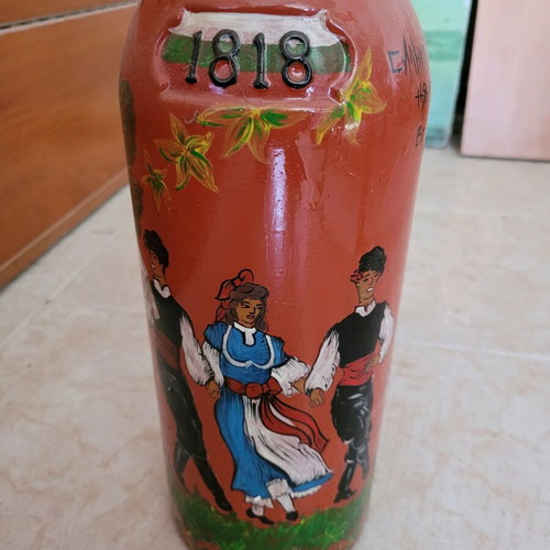Hand-painted wine bottle new
