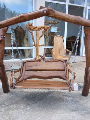 Unique swing made of solid oak, new, oil impregnated