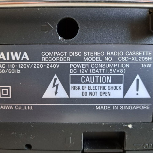 Aiwa CSD-XL205H CD Radiocassette Player used, radio and CD working