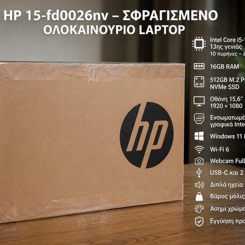 HP 15-fd0026nv Laptop Intel i5 13th Gen 16GB 512GB SSD Windows 11 New