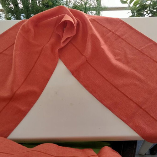 Set of 2 table runners terracotta with embossed texture, like new