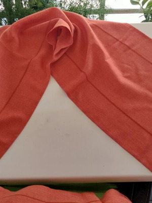 Set of 2 table runners terracotta with embossed texture, like new