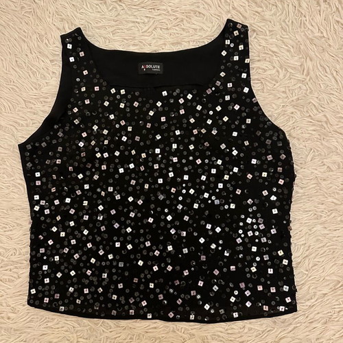 Sleeveless blouse used, black, medium/large/x-large with zipper