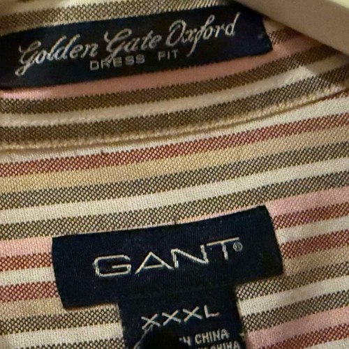 Gant striped shirt 3XL like new, pink/beige/white