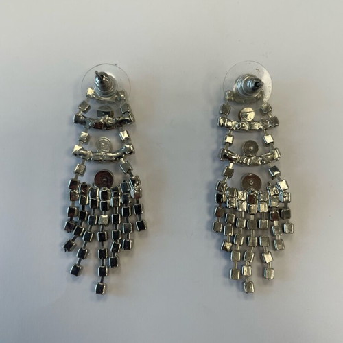 Statement baroque earrings with Swarovski crystals new, silver