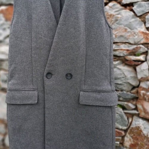 Sleeveless wool coat Zara used, gray, size M
