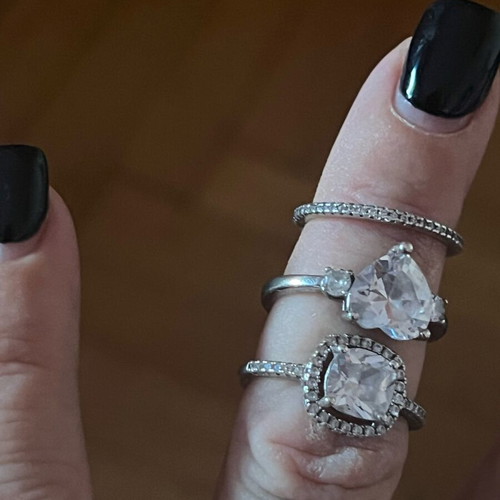 Silver 925 rings with zircon stones like new, set of 3