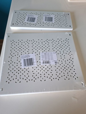 Metal insert shelves, set of 2