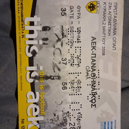 Old football and basketball match tickets used