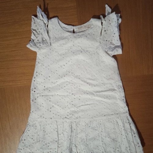 Zara kids broderie dress like new, white, size 134 cm