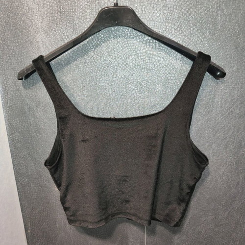 Velvet crop top Stradivarius like new, size medium, black