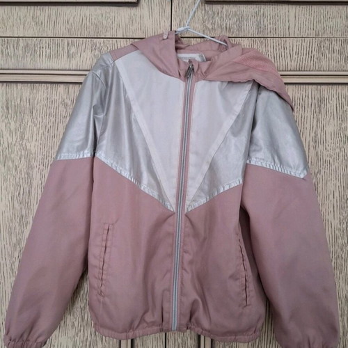 Orchestra lightweight hooded jacket like new, gray and pink
