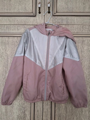 Orchestra lightweight hooded jacket like new, gray and pink
