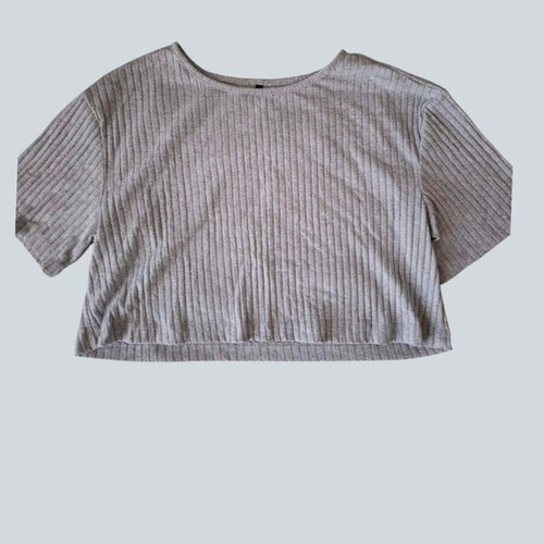 Minimal Ribbed Set gray like new, crop top and shorts