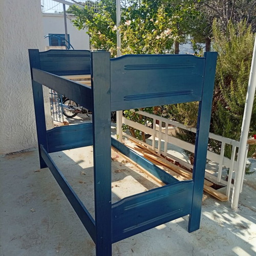 Bunk bed frame without mattresses