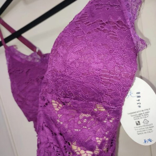 Lace bodysuit Parkson new, magenta purple, made in Italy