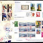  C005  Γραμματόσημα / συλλογή με 40 φακέλλους και 3 κάρτες απά διάφορες χώρες