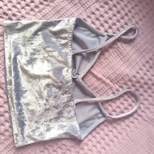 Tally Weijl velvet crop top like new, blue XS