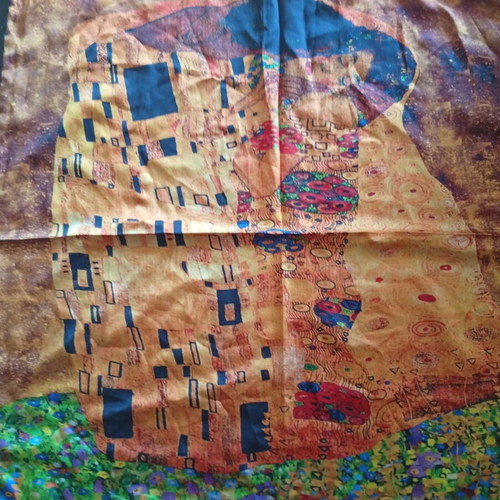 Klimt The Kiss scarf new, multicolor 51x51 cm