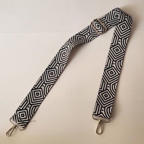 Bag strap black and white adjustable size new