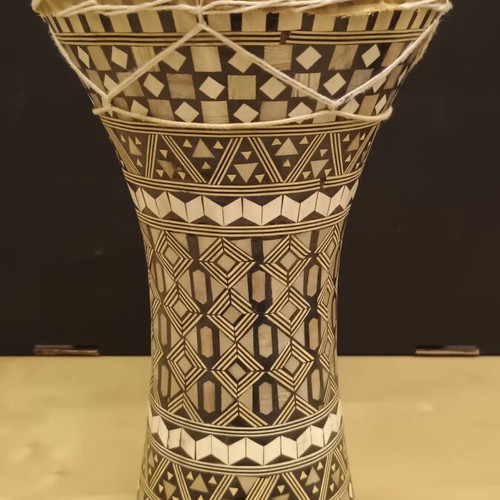 Doumbek Egyptian Type Wooden Used, Natural Skin, Rope-Tuned