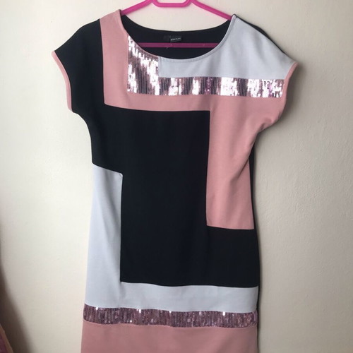 Body Flirt midi dress like new, size 40, black and pink with sequins
