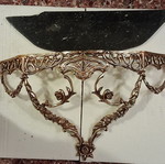 Antique entry console with mirror and marble wall mount used
